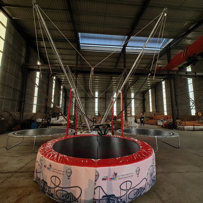 Kids Indoor Outdoor Trampoline - Nowa Konstrukcja Okrągła Trampolina Bungee dla