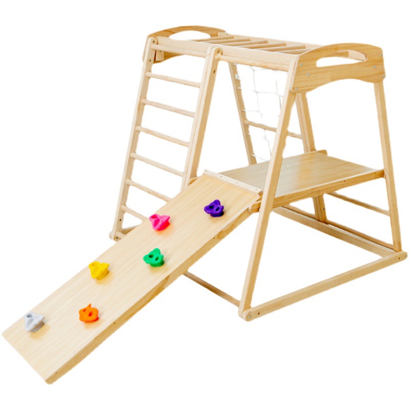Kids Outdoor Wooden Climbing Frame - Zestaw do zabawy dla dzieci: drabinka,