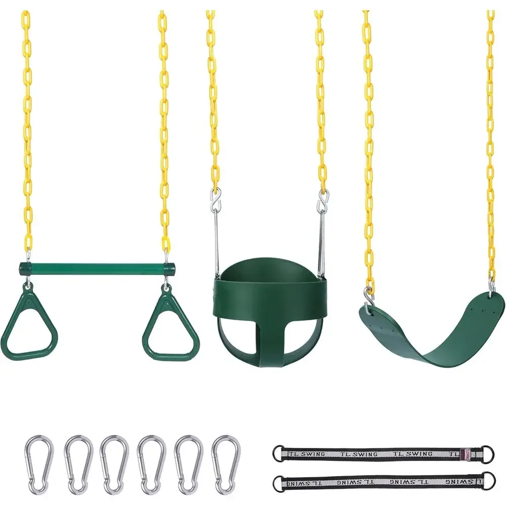 Kids Outdoor Swing - Zestaw huśtawek ogrodowych z kółkami, siedziskiem