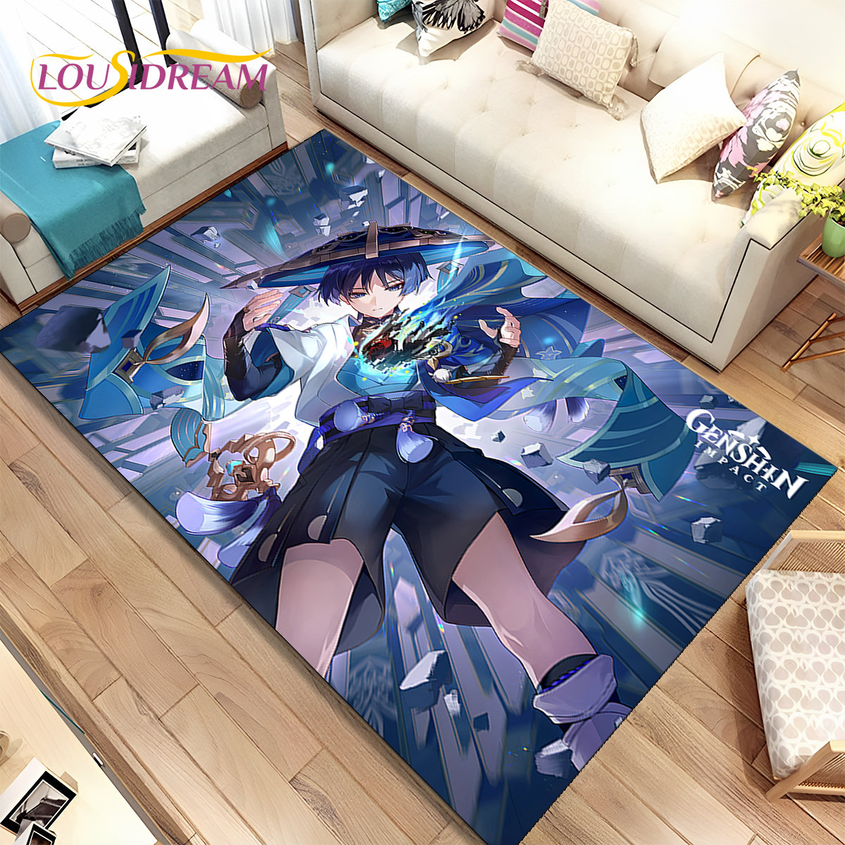Kids Outdoor Mat - Genshin Impact Cartoon Game Area Dywanik,