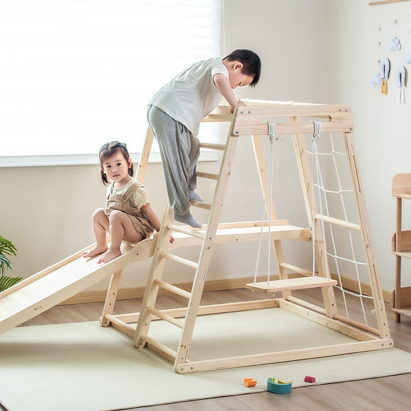 Kids Outdoor Wooden Climbing Frame - Kombinacja do zabawy dla dzieci na