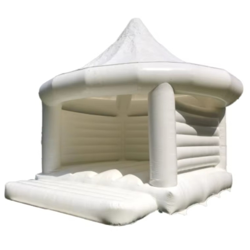 Kids Outdoor Games - Nadmuchiwany biały dom skaczący na wesele,