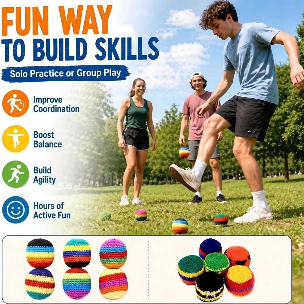 Kids Outdoor Ball - Nowy Miękki Footbag Hack Piłka Sako