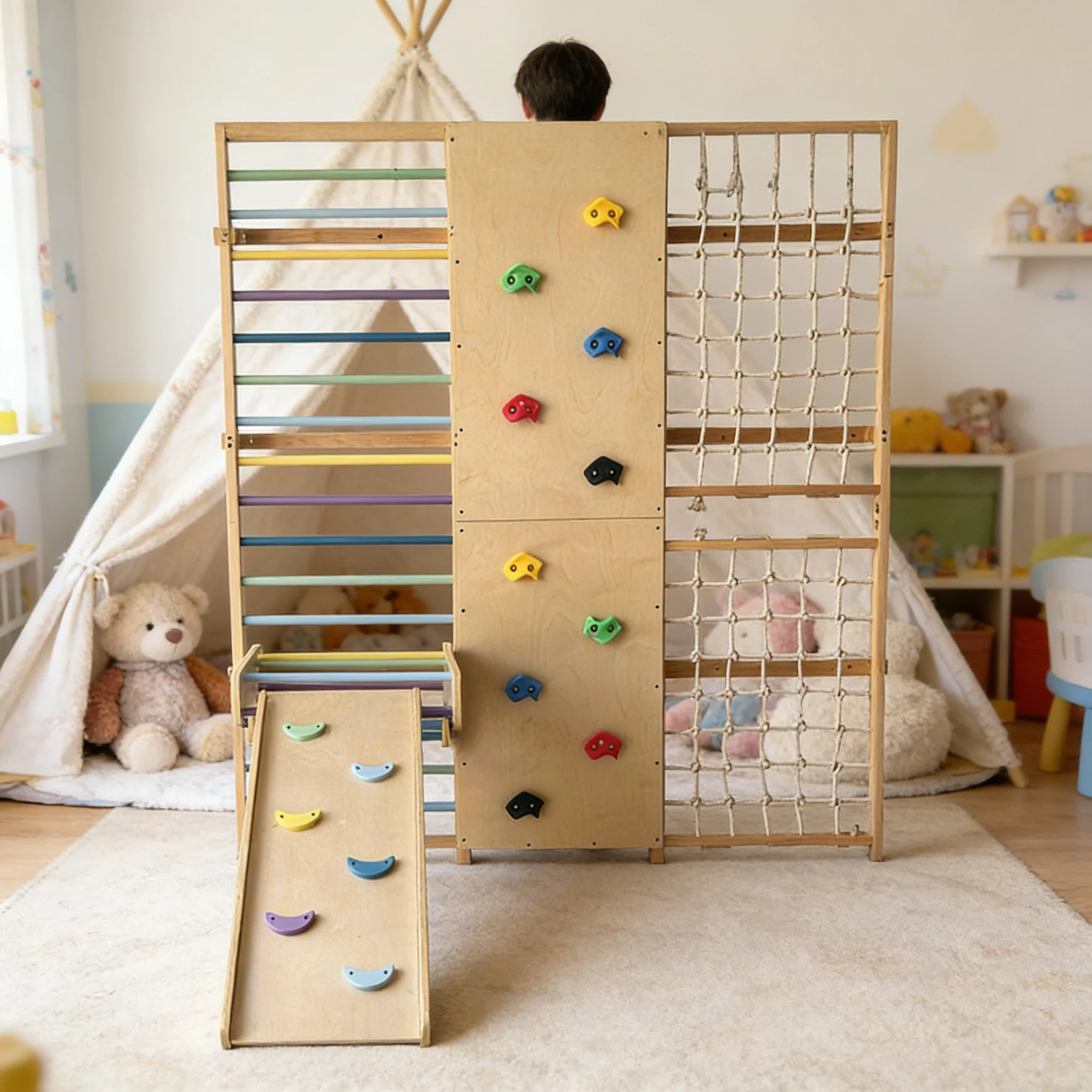 Kids Outdoor Wooden Climbing Frame - Profesjonalna drabinka wspinaczkowa 2026, drabinka wspinaczkowa