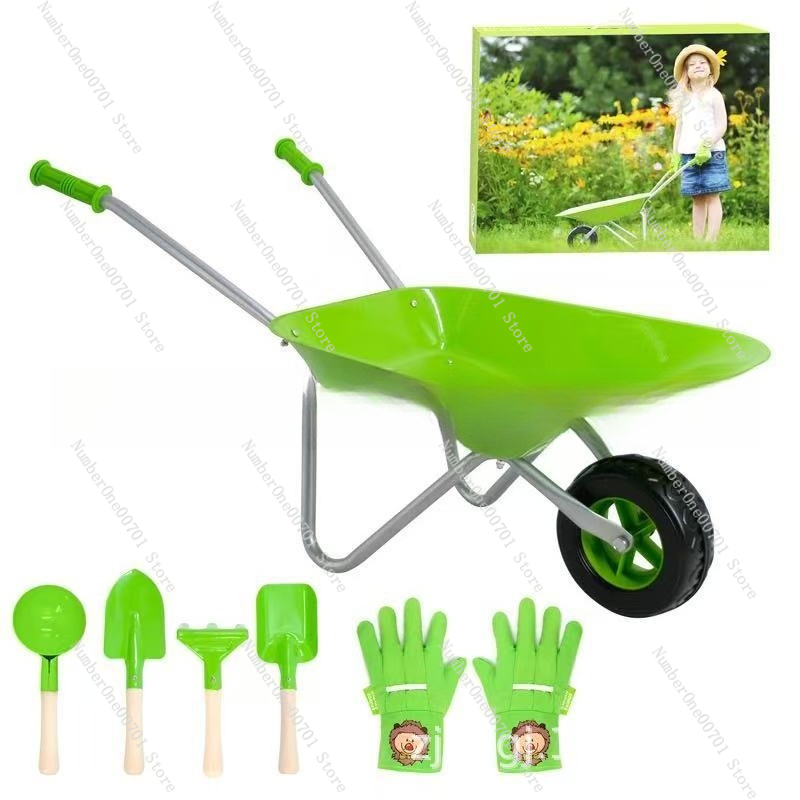 Kids Outdoor Activity Set - Dziecięca taczka ogrodowa, zielony zestaw do