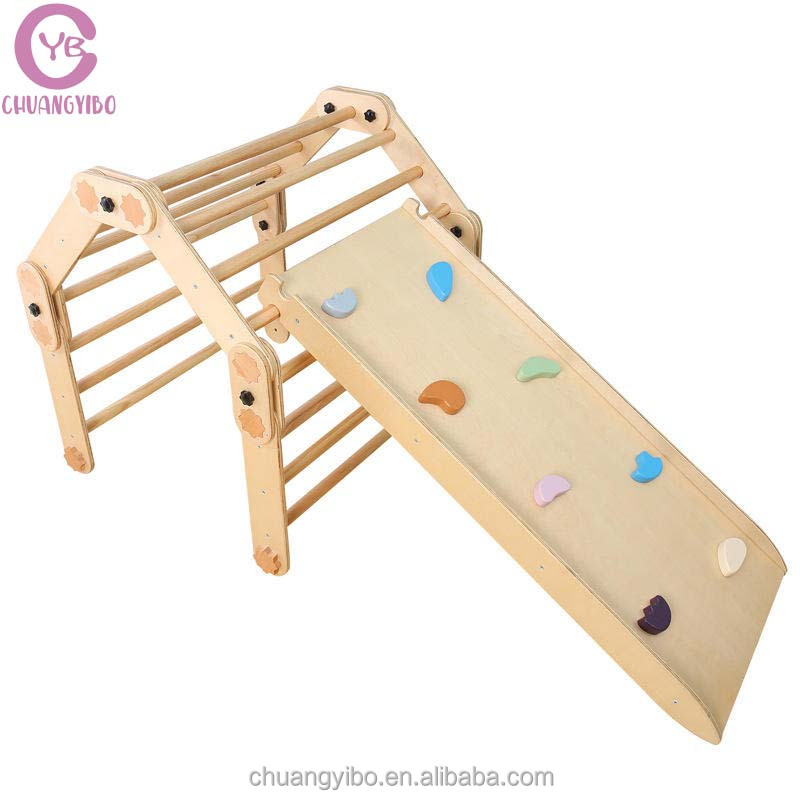 Kids Outdoor Wooden Climbing Frame - Drewniany trójkąt do wspinaczki dla dzieci,