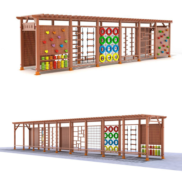 Kids Outdoor Wooden Climbing Frame - Drewniany zestaw do wspinaczki na zewnątrz,