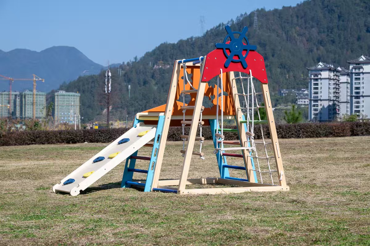 Duża, solidna drewniana konstr – Kids Outdoor Wooden Climbing Frame recenzja i cena