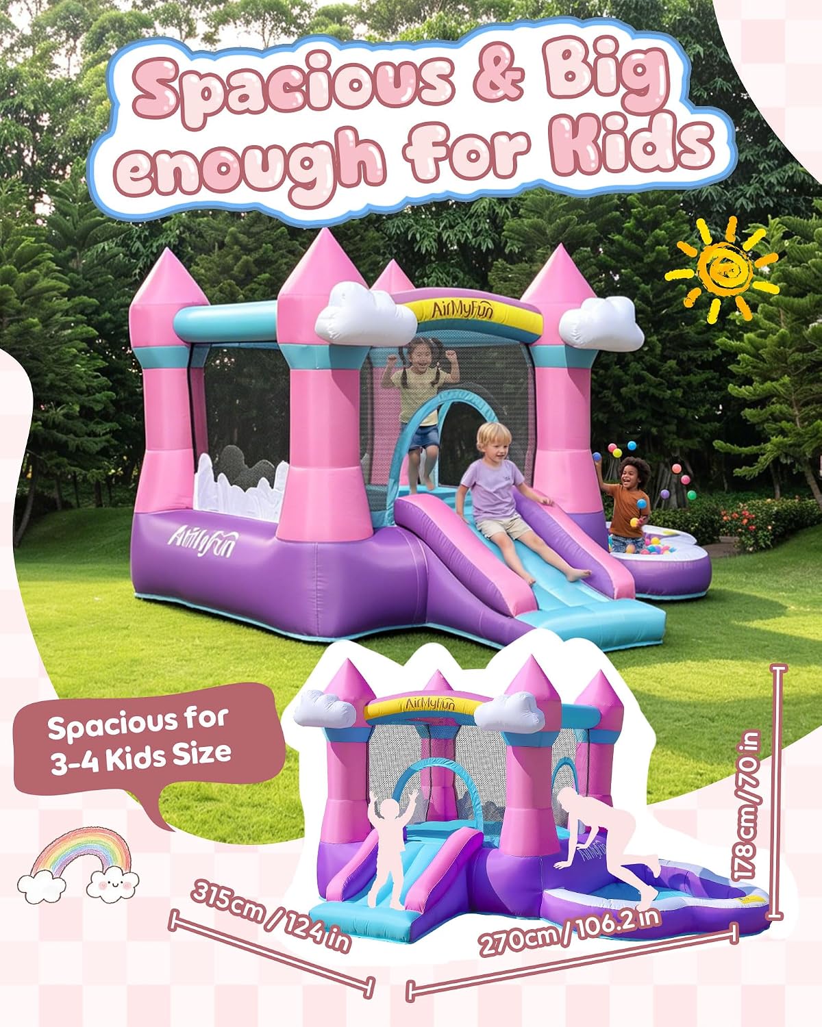Różowy dmuchany zamek do skaka – Kids Outdoor Ball recenzja i cena