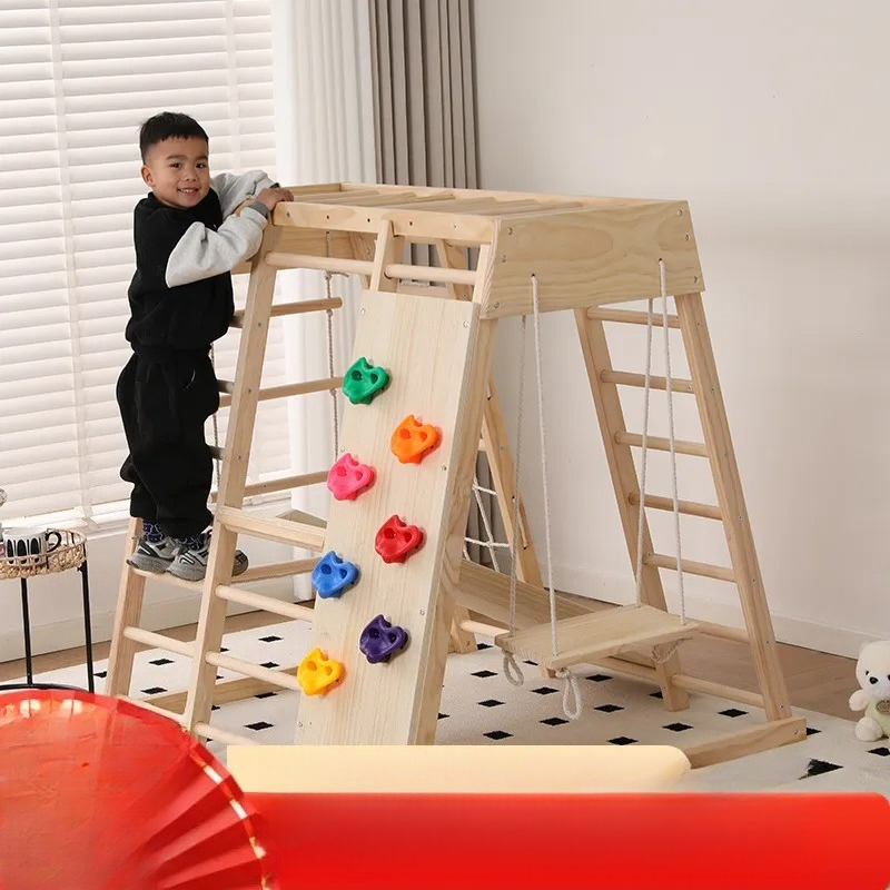 Drewniany zestaw do zabawy dla – Kids Outdoor Wooden Climbing Frame recenzja i cena