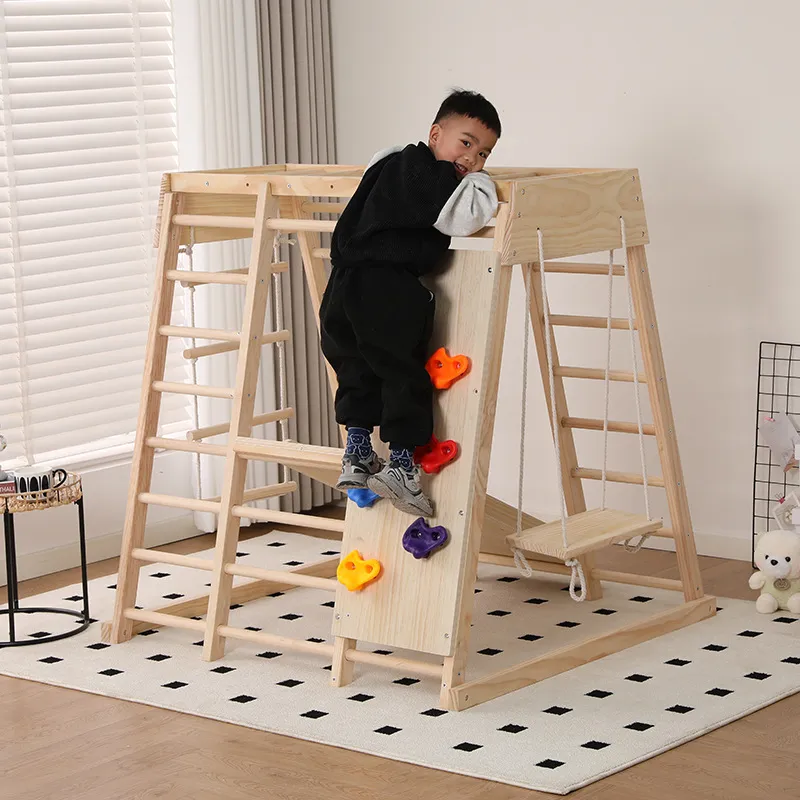 Drewniany zestaw do zabawy dla – Kids Outdoor Wooden Climbing Frame recenzja i cena