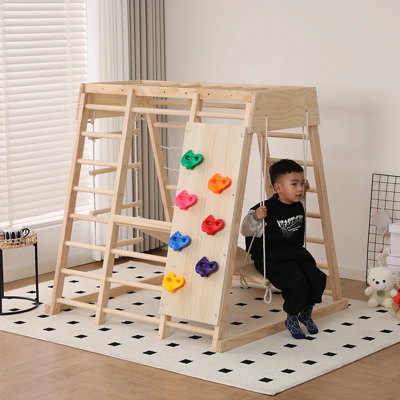 Drewniany zestaw do zabawy dla – Kids Outdoor Wooden Climbing Frame recenzja i cena