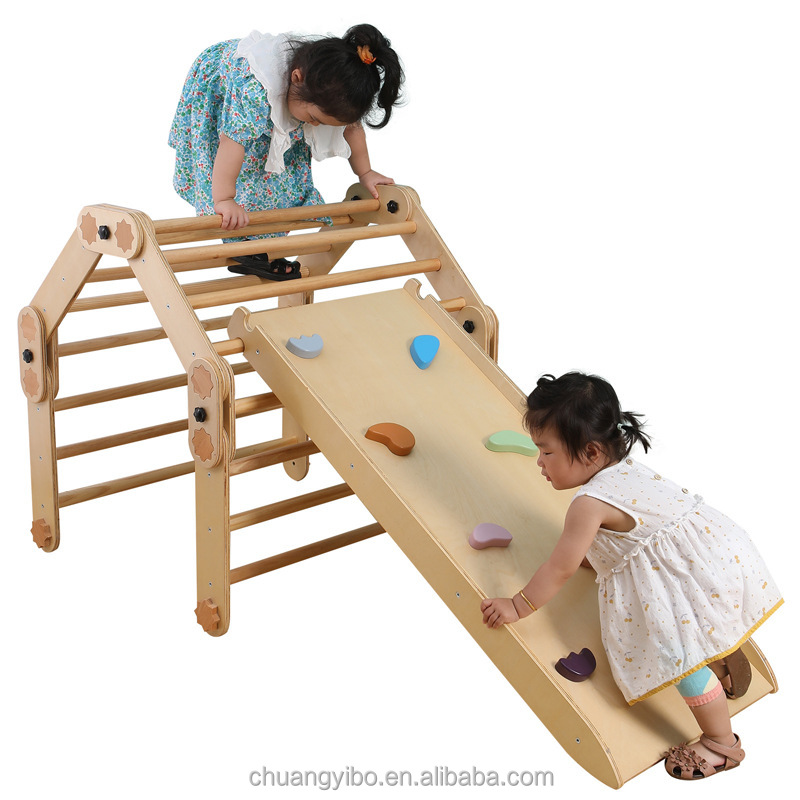 Drewniany trójkąt do wspinaczk – Kids Outdoor Wooden Climbing Frame recenzja i cena