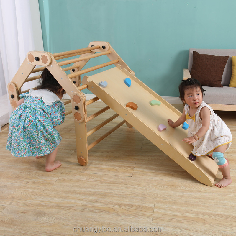 Drewniany trójkąt do wspinaczk – Kids Outdoor Wooden Climbing Frame recenzja i cena