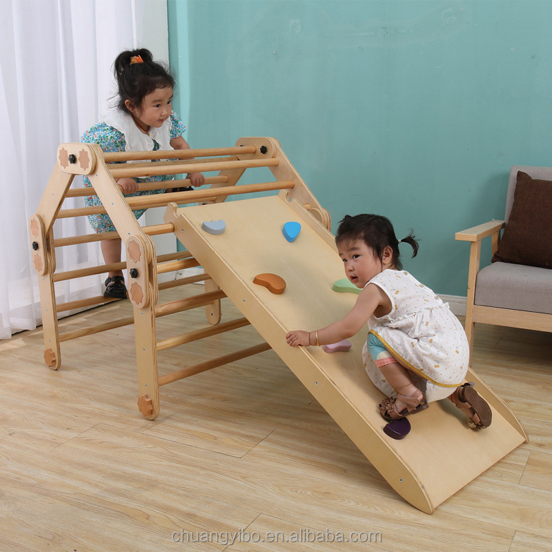 Drewniany trójkąt do wspinaczk – Kids Outdoor Wooden Climbing Frame recenzja i cena