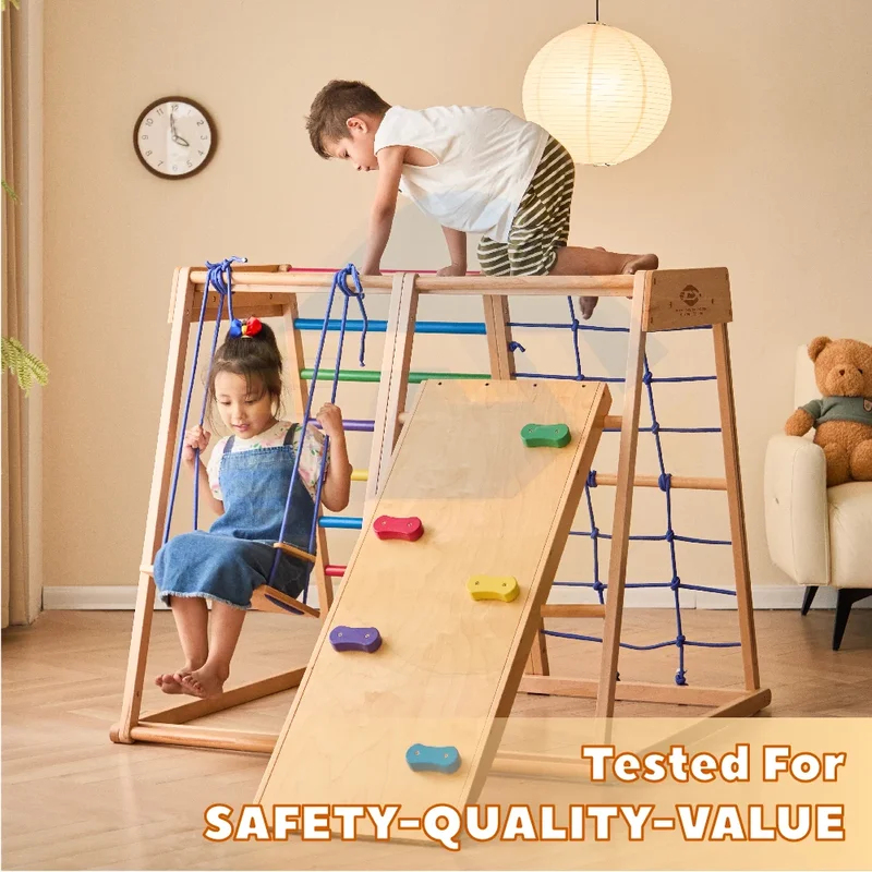 Drewniany zestaw do wspinaczki – Kids Outdoor Wooden Climbing Frame recenzja i cena