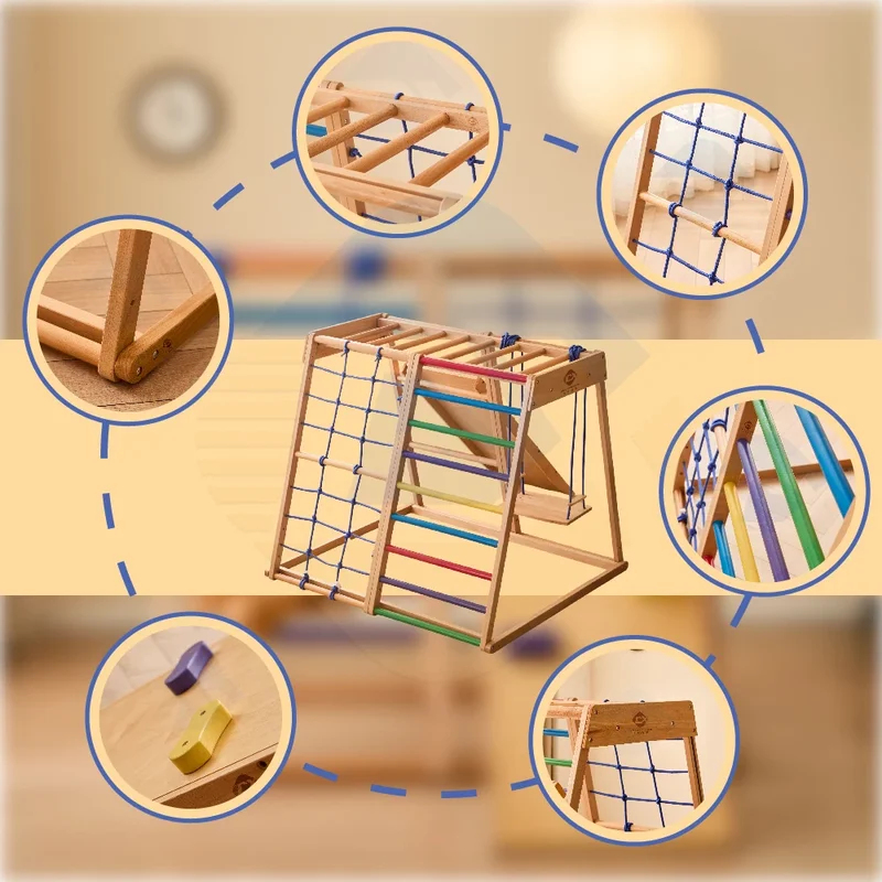 Drewniany zestaw do wspinaczki – Kids Outdoor Wooden Climbing Frame recenzja i cena